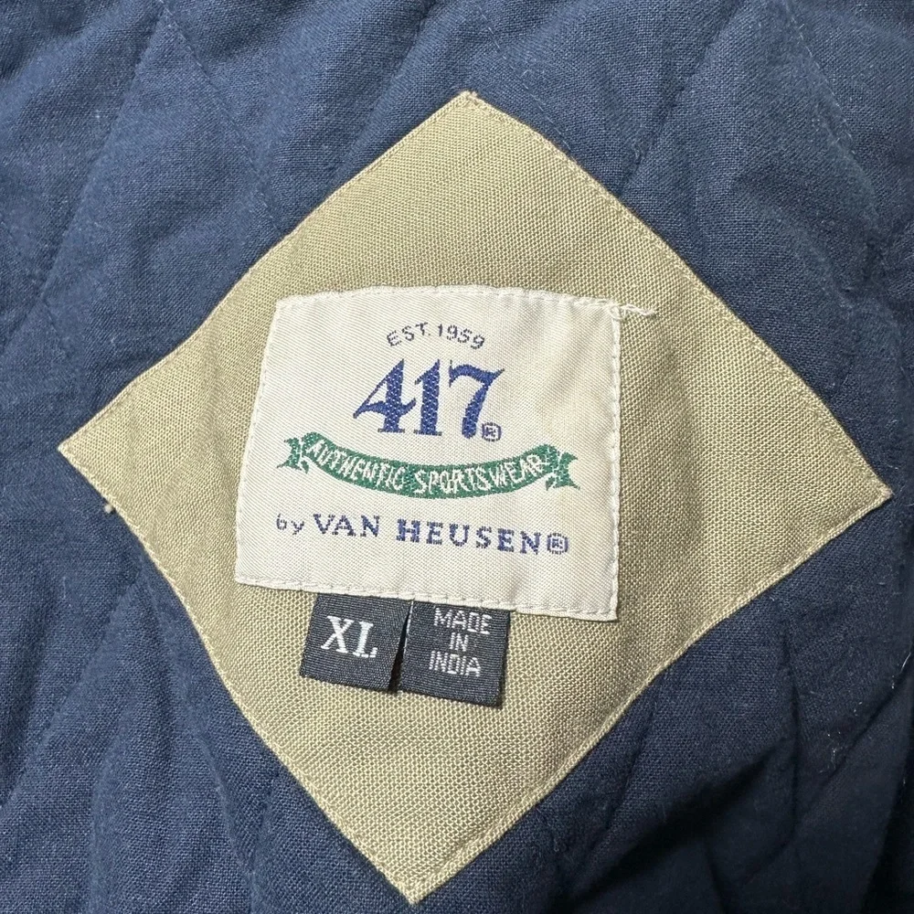 417 Van Heusen Men's Size XL Green Vintage Hooded Sports Winter Jacket